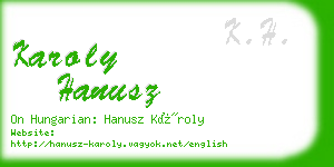 karoly hanusz business card